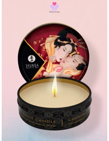 Candela da Massaggio Shunga Fragola | Olio tiepido e setoso